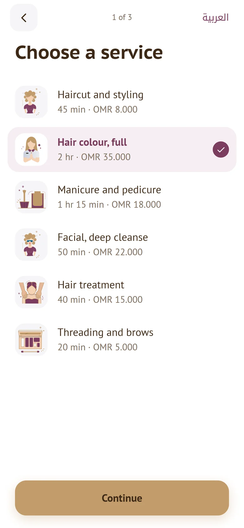 Choose a service